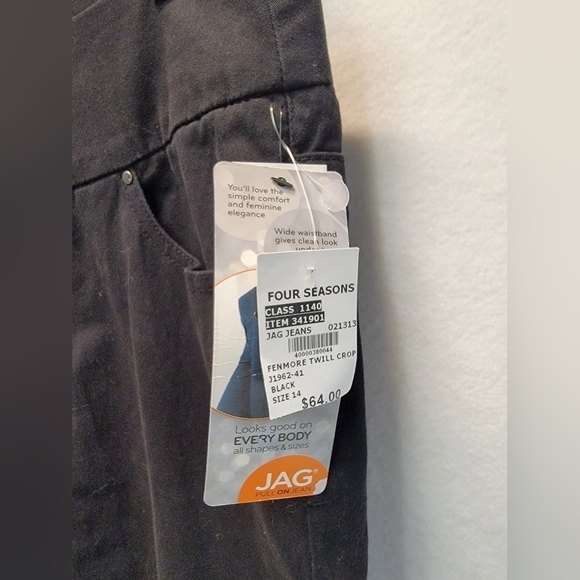 JAG Fenmore Crop Women's Size 14, Black, Pull on, Front Pockets, Back Po… - Picture 2 of 10